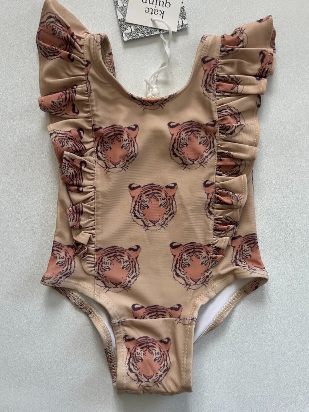 NWT Kate Quinn Tiger Ruffle Swimsuit 3–6M UPF 50+ Baby